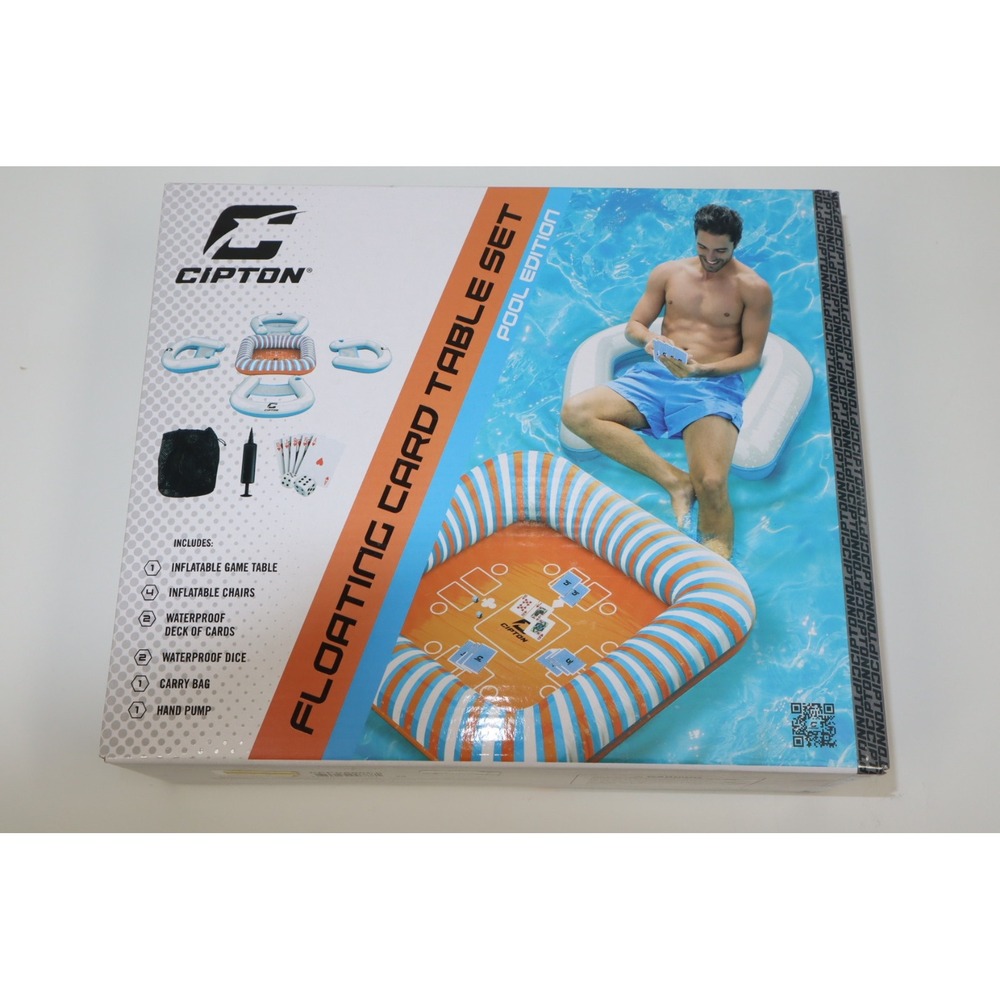 Cipton Floating Inflatable Card Table Set with Seats - Picture 2 of 7
